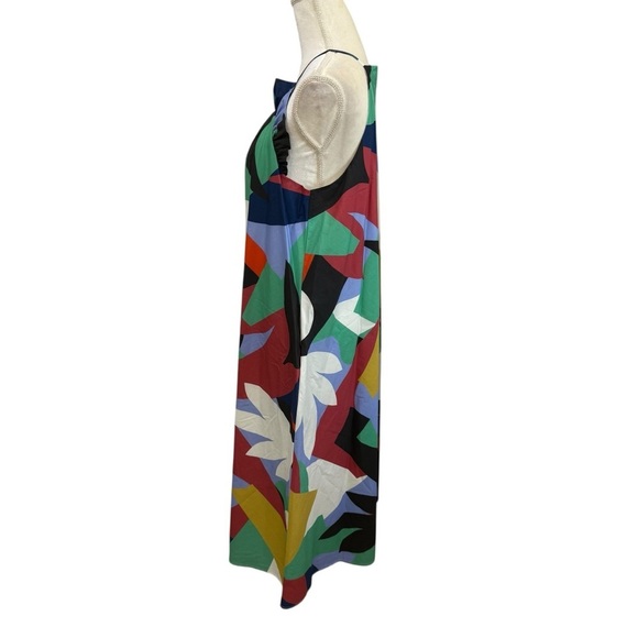 Corey Lynn Calter CORA Floral Halter Sleeveless Ruffle Midi Shift Dress Medium - Picture 6 of 16